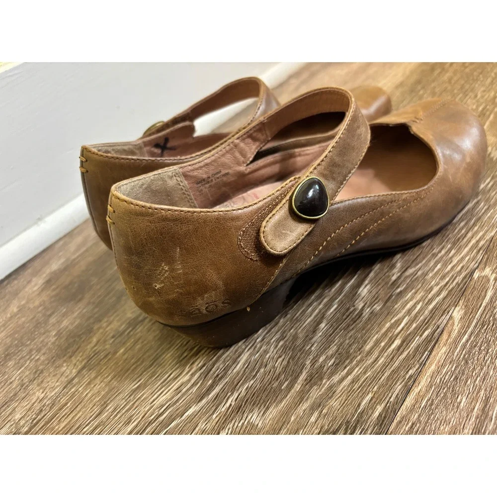 Taos Brown Leather Mary Jane Shoes Comfort‎ Casual Heel Womens Size 10